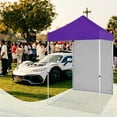 thumbnail image 6 of INTER HUT 5x5 Outdoor Pop up Canopy Gazebo with One Removable Sidewall, Instant Easy Set up Outdoor Canopy Commercial Sun Shelter with Carry Bag, Purple, 6 of 10