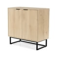 thumbnail image 6 of EYYTHUNG 2-Door Fluted Accent Cabinet, Sideboard Buffet Cabinet with Adjustable Shelves, Wooden Credenza, Console Table, Light Oak, 6 of 9
