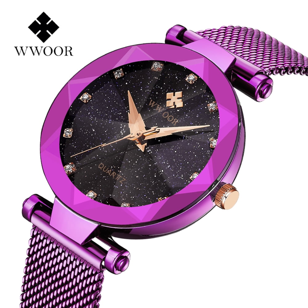WWOOR 8869 Women Quartz Watch Stainless Steel Strap Sport Clock Wristwatch 3ATM Waterproof Fashion Casual Female Watches Walmart