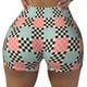thumbnail image 2 of Balery Colorful Checkered Pantalones cortos de entrenamiento estampados para mujer, sin costuras, ajustados, para gimnasio, yoga, correr, deportes, ejercicio activo, fitness.-Medium, 2 of 8