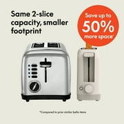 bella 2-Slice Slim Toaster with Extra Long Slot, 6 Setting Shade Control with Reheat & Cancel Buttons, Oatmilk