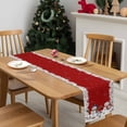 thumbnail image 4 of Red Snowman Christmas Dresser Scarf Farmhouse, Dining Table Decorations for Wedding/Parties, Xmas Snowflake Winter Ball Table Runner 120 Inches Long for Kitchen Dining, 13 x 120 In, 4 of 9