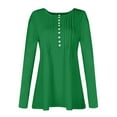 thumbnail image 4 of Long Sleeve Shirts for Women Fall Fashion Dressy Casual Blouses Trendy Pleated Tunic Tops, 4 of 6