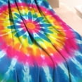 thumbnail image 3 of Colorful Rainbow Tie Dye Spiral Pattern Blanket,Comfortable Soft Flannel Throw Blanket,All Season,Warm Lightweight Blankets for Sofa Bed Couch Living Room Chair,40"x50", 3 of 4