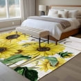 thumbnail image 4 of YOU ARE MY SUNSHINE Area Rugs 5x7 ft Sunflower Bee Wood Grain Washable Rug Non Slip Indoor Carpet Absorbent Floor Mat for Living Room Bedroom Dining Room, 4 of 9