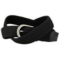 thumbnail image 4 of Falari Men Women Canvas Elastic Fabric Woven Stretch Braided Belt - Black Medium, 4 of 6