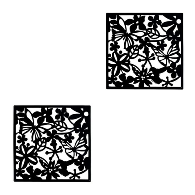 ZheElen 4piece Lightweight Hanging Divider Screens For Versatile Space Foldable Black Butterflies 2Set