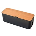 thumbnail image 1 of Cubierta de madera Sunnimix Organizador de Cable negro Estuche de almacenamiento para manejo de cables, 1 of 8