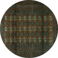 thumbnail image 1 of Ahgly Company Machine Washable Indoor Round Persian Turquoise Blue Traditional Area Rugs, 5' Round, 1 of 4