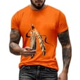 thumbnail image 2 of TrendOFT Mens Graphic Tees Casual Orange Day Graphic Printed Short Sleeve Crew Neck Lightweight Breathable Daily Men's T-Shirts Orange L, 2 of 4