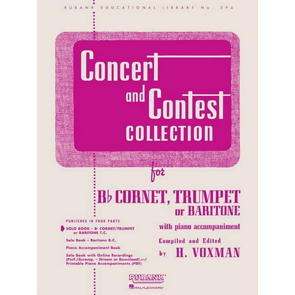 Rubank Educational Library Concert and Contest Collection Voxman - Solo Book Only BB Cornet, Trumpet, Baritone T.C. Classical and Contest Solos She, Book 294, (Paperback)