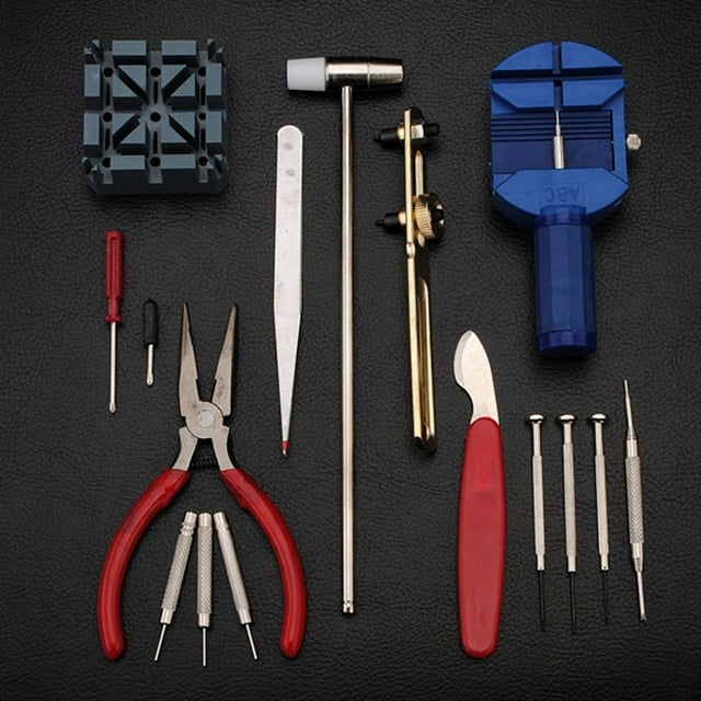 Kit de reparación de relojes, herramienta de reparación de relojes de 16 piezas Kit de relojero Reparación de relojes Logre más
