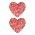 thumbnail image 2 of Heart-Shaped Placemats Set Red | 2-Piece Non-Slip PVC Table Mats | Heat Resistant Washable Reusable 15x15 in | For Wedding Anniversary Party Decor, 2 of 8