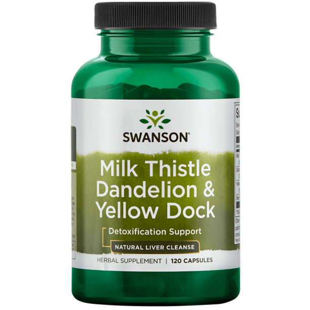 Swanson Milk Thistle Dandelion & Yellow Dock 120 Capsules