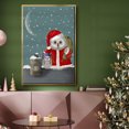 thumbnail image 6 of Christmas Santa Owl - Framed Gallery Wrapped Holiday Canvas - 17 x 25 - Gold Frame, 6 of 8