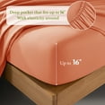 thumbnail image 3 of Baauye Cozy Bamboo Sheets Set, 4-Piece King Sheet Set with 16" Deep Pockets, Soft and Breathable Bed Sheets, Coral, 3 of 7
