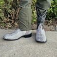 thumbnail image 2 of GadwallAR Men's Alex Exotic Western Cowboy Boots-Squre Toe Pull On Leather Salt & Pepper 11 Medium, 2 of 6