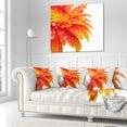 thumbnail image 2 of Designart Orange Gerbera with Raindrops - Floral Throw Pillow - 18x18, 2 of 4