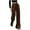 Brown, variant on Hfyihgf Women's Velvet Wide Leg Pants Casual Elastic High Waist Color Block Straight Leg Pants Joggers Lounge Trouser with Pockets(Pink,XL)