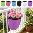 thumbnail image 7 of Kyusrd Indoor Outdoor Wall Mounted Planters With Drainage Holes,Hanging Flower Pots For Balcony Terrace Greenery Decor,7.09x6.30in, 7 of 7