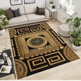 thumbnail image 2 of Retro Black Gold Greek Key Area Rug, Abstract Luxury 3D Geometric Print Office Rugs, Easy Clean Washable Carpet for Living Room Bedroom Hardwood Floors Decor 5'x8', 2 of 6