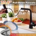 thumbnail image 4 of Sunrinx Matte Black Waterfall Kitchen Faucet with Temperature Display, Single-Handle Kitchen Faucet with Pull Down Sprayer, Three Water Outlet Modes Modern Kitchen Sink Faucet, 4 of 9