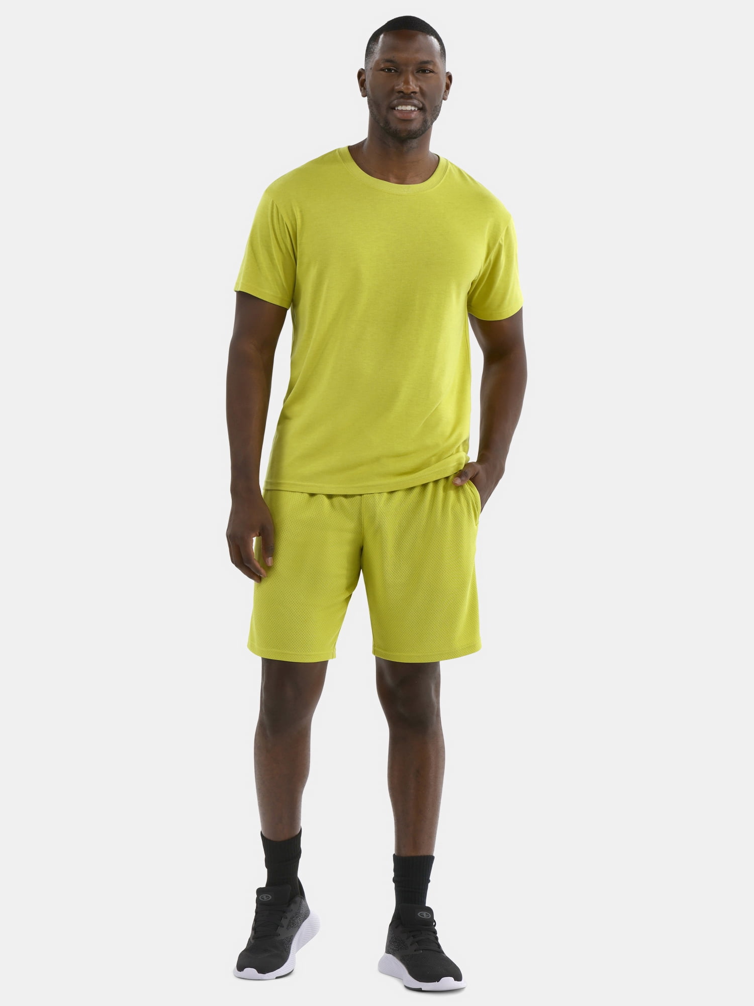 Athletic Works Men's and Big Men's Active Mesh Shorts, 9" Inseam, Sizes XS-5XL