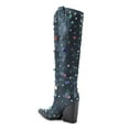 thumbnail image 3 of YDN Women Fashion Rhinestone Studded Knee High Boots Pull On Chunky High Heels Prom Daily Western Long Boots Size 8.5 Navy, 3 of 3