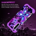 thumbnail image 6 of Casetego for Samsung Galaxy A36 5G/A56 5G Case,Glow in The Dark Three Layer Heavy Duty Shockproof Hard Plastic Bumper+Soft Silicone Protective Case,Dark Purple Butterfly, 6 of 7