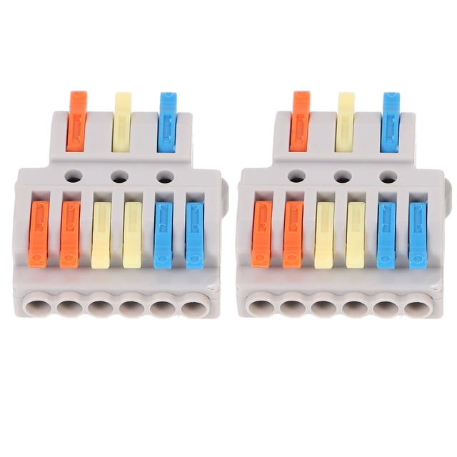 MasteelfCA 2pcs Quick Splice Wire Connectors Compact Electrical Wire Cable Connectors 3 in 6 out