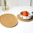 thumbnail image 4 of Woven Round Placemats Thermal Insulation Durables Table Insulation Coasterss Coasterss 3pcs, 4 of 6