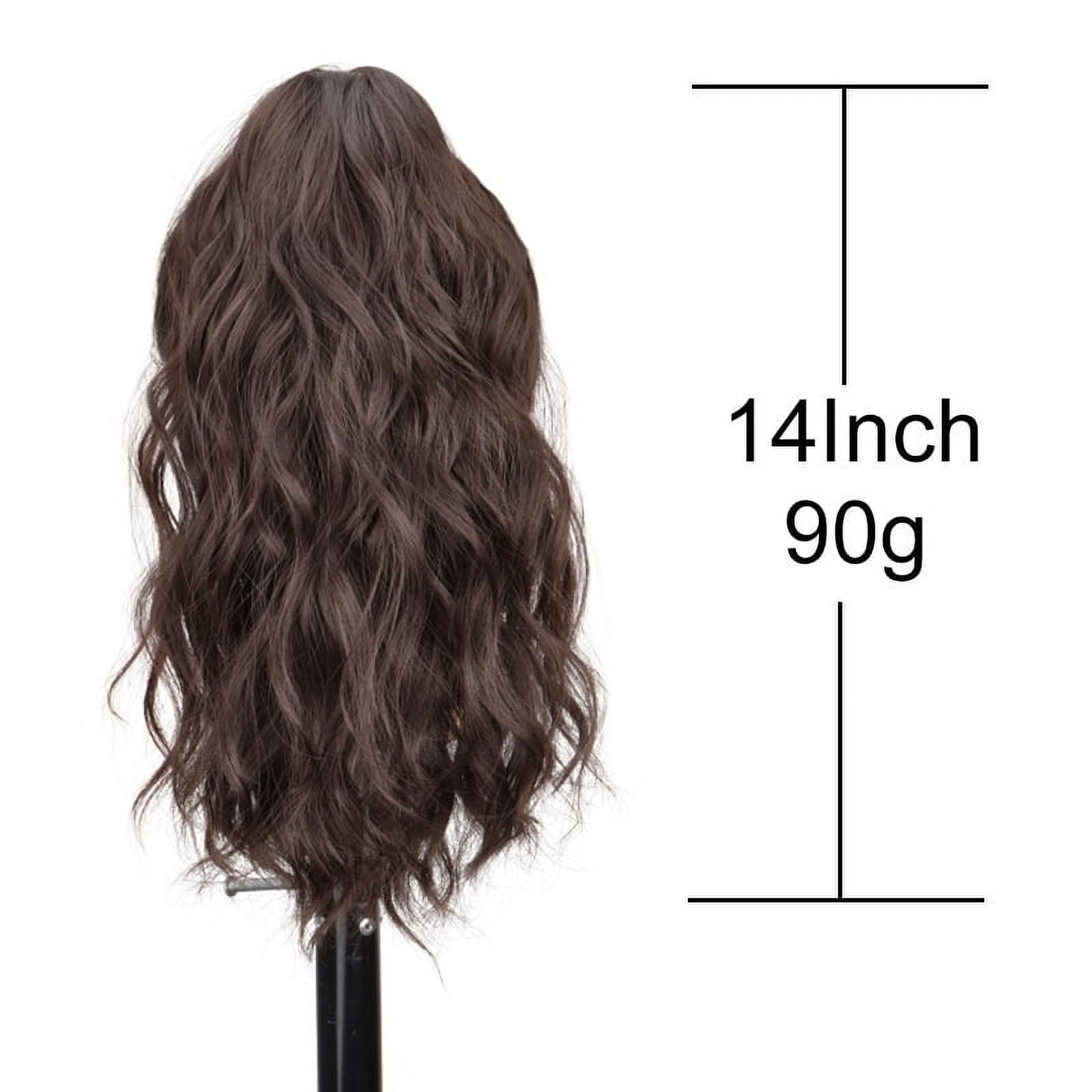 Synthetic 14Inch Short Wavy Brown Blonde Ponytail Hair Extension Claw Clip in Hairpiece   Style for Women