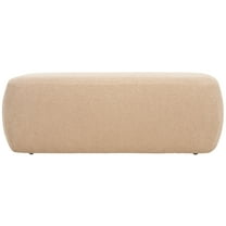 SAFAVIEH Whitley Modern Boucle Ottoman, Tan