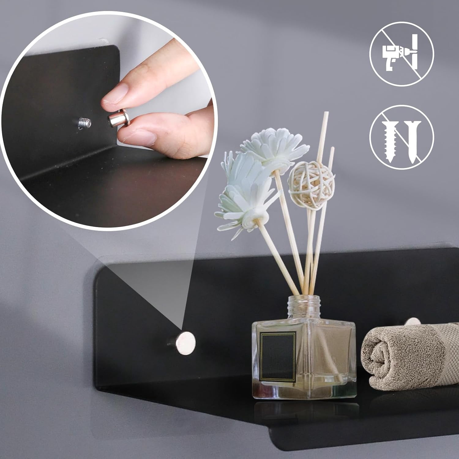 Drill Free Adhesive Hs, 24 Pcs Picture Hangers Without Nails, Nail Free Wall Hangers, Wall Hs Adhesive for Hanging for Kitchen, Bathroom, Home