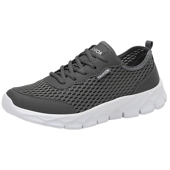 NOKIO Mens Tennis Shoes Comfortable 𝖫a𝖼e Up Running Shoes Breathable Mesh Summer Sport Shoes Lightweight Non-S𝗅ip Jogging Athlet𝗂c Shoes Outdoor Walking Sneakers for Back to College