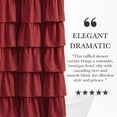 thumbnail image 5 of Seasonwood Ruffle Shower Curtain,Burgundy Fabric Bathroom Curtain for Farmhouse Style,72" x 72", 5 of 6