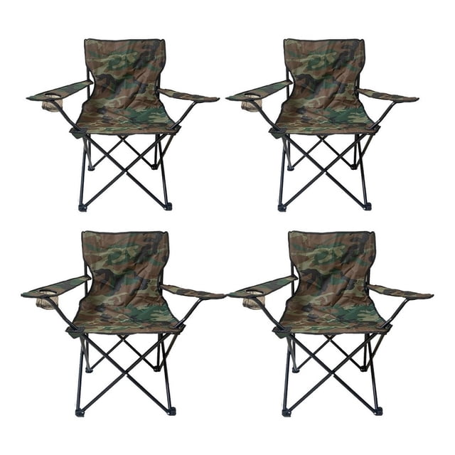 4 Sillas Plegables De Playa, Campamento Y Exteriores. verde