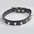 thumbnail image 4 of Collar de cuero para mascotas Worallymy Collar con remaches de una sola fila Collar ajustable de PU accesorio para el cuello suministros para mascotas Worallymy JD735808296, 4 of 7