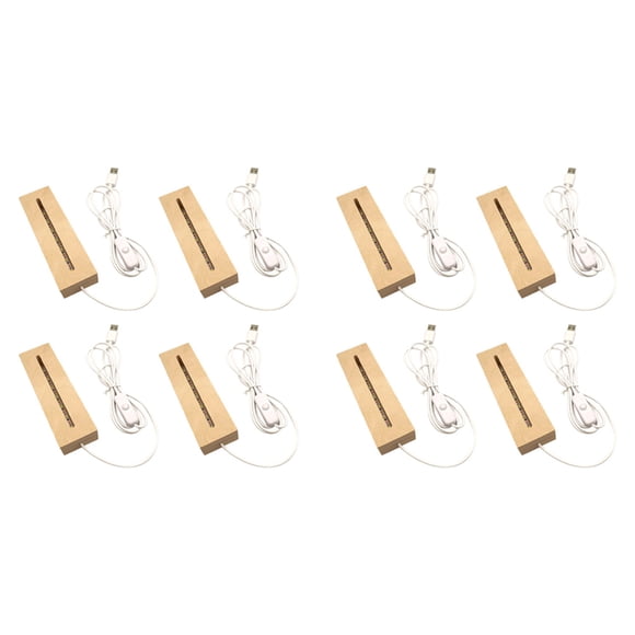 2X Base de Luz Rectangular de Madera, Soporte de Lámpara de Luz Pedestal Base de Pantalla LED de Madera para AcríLico, Cristal, Luz , Arte de Resina