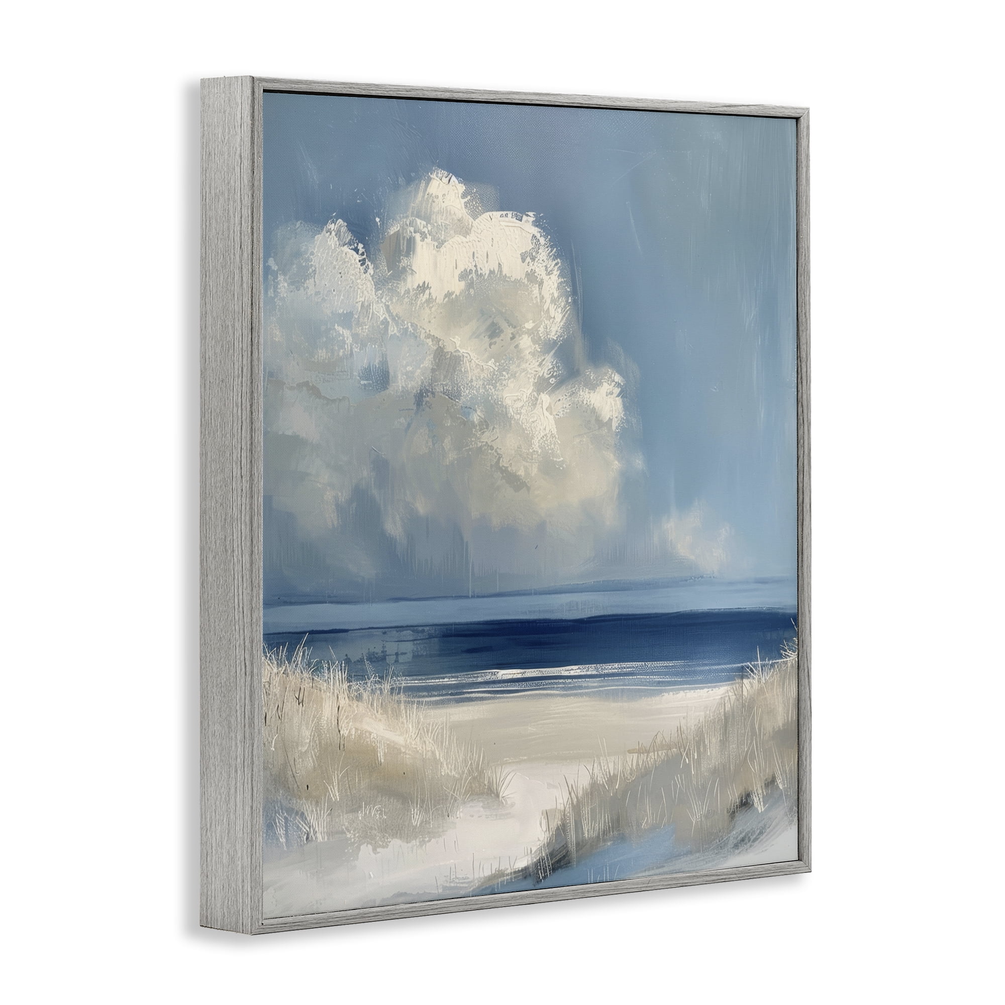 Stupell Industries Dark Waters Ahead Gray Framed Giclee Art, design by Petal Prints Design