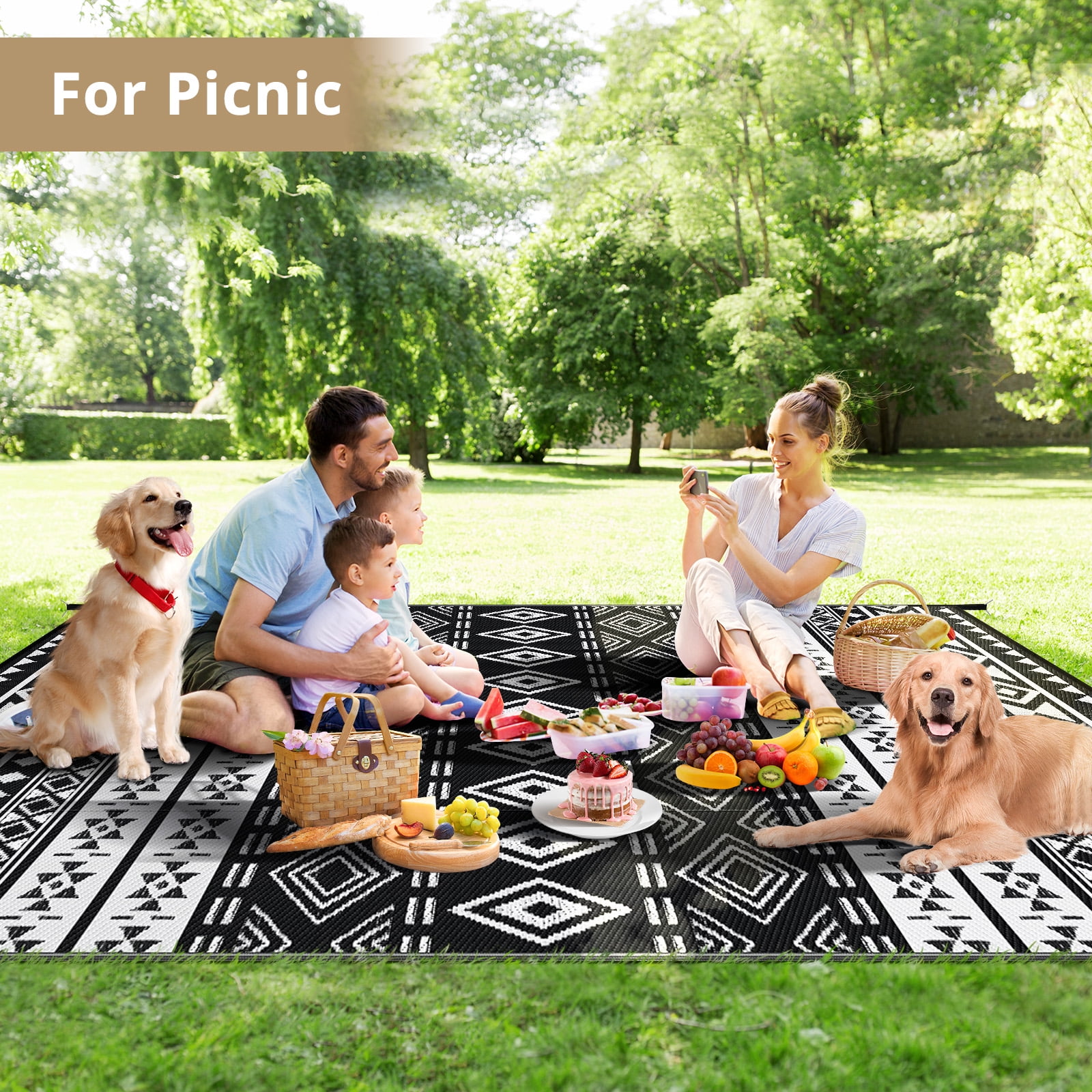GARTOL 5x8 Outdoor Rug, Plastic Woven Waterproof Rug, Non-Slip Straw Patio  Carpet, Easy CleanIing and Carrying, Weather Resistance Mat for Garden