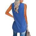 thumbnail image 3 of Summer Loose Women Sleeveless Casual Basic Solid Color Shirts Tunic Tops V Neck Tank Tops, 3 of 6