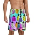 thumbnail image 2 of Naloa Graffiti Pineapples Men's Short Pajama Pants, Lounge Comfort Shorts with Elasticized Waistband and Side Pockets - Medium, 2 of 9