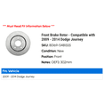 thumbnail image 2 of Front Brake Rotor - Compatible with 2009 - 2014 Dodge Journey 2010 2011 2012 2013, 2 of 2