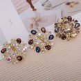 thumbnail image 5 of Unique Bargains 1 Pc Hair Clip Round Rhinestone Wine Red & blue, 5 of 5
