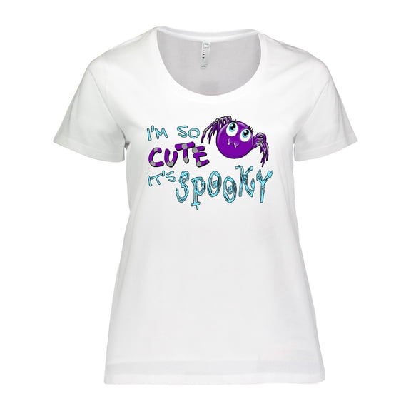 Inktastic I'm So Cute Its Spooky- Cute Halloween Spider Women's Plus Size T-Shirt
