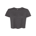 thumbnail image 4 of BELLA + CANVAS Flowy Crop Tee for Women, Short Sleeve Crewneck T-Shirt, Dark Grey Heather, S, 4 of 4