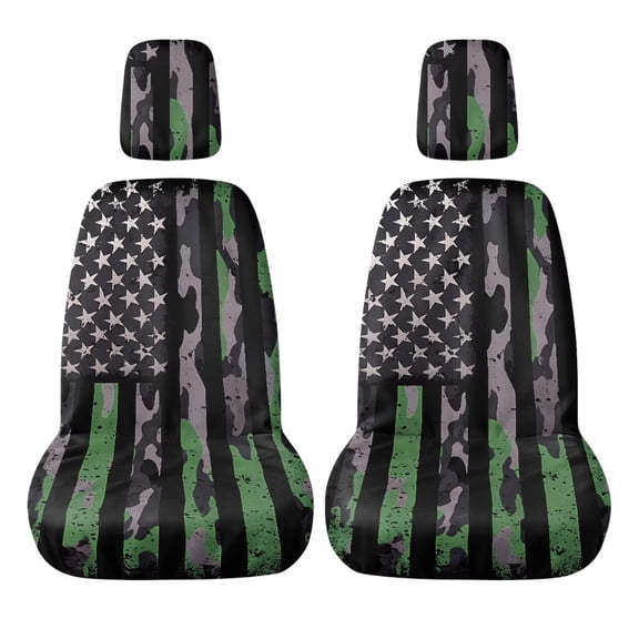 KUIFORTI American Flag UTV Seat Covers Scratch-resistant Soft Seats Cover with Headrest Covers for Yamaha Rhino 700 660 450 2004-2021 Rhino Accessories Bucket Seat Cover