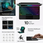 typecase Keyboard Case for iPad Air 13(M4/M3/M2, 2026/2025/2024), iPad Pro 12.9(3rd-6th Gen) - Wireless with Trackpad, Thin & Backlit, Slim Rugged Folio,Black