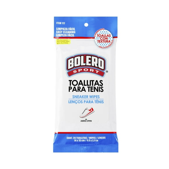 Toallitas para tenis Bolero Shine & Protect con textura 20 pzas